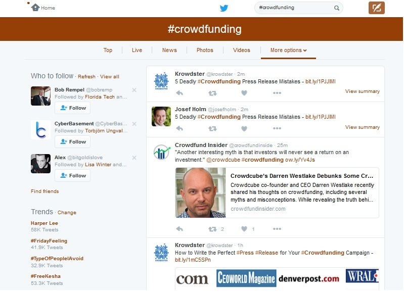 Drive traffic to your crowdfunding website